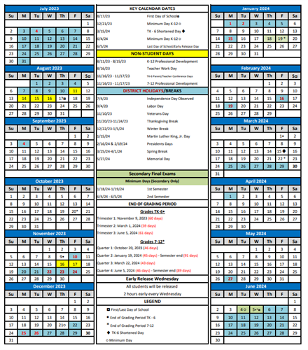 District Calendar 2023-2024
